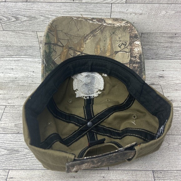Southwire RealTree Hat Green Camouflage  Distressed Bill Strapback Camo Cap - Picture 7 of 15